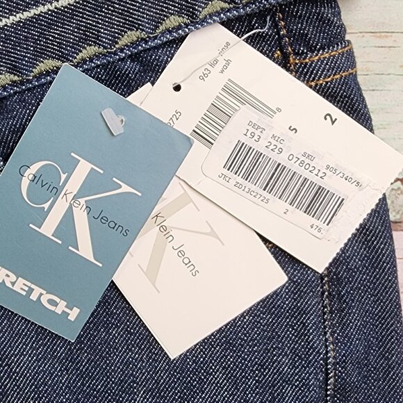 Calvin Klein Womens Low Rise Bootcut Jeans Size 2 Stretch Denim Dark Wash New - Picture 7 of 10